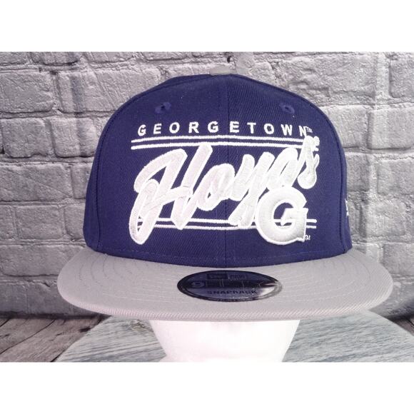 New Era Georgetown Hoyas NCAA Teamscript Snapback Hat Blue/Gray New - Picture 2 of 11